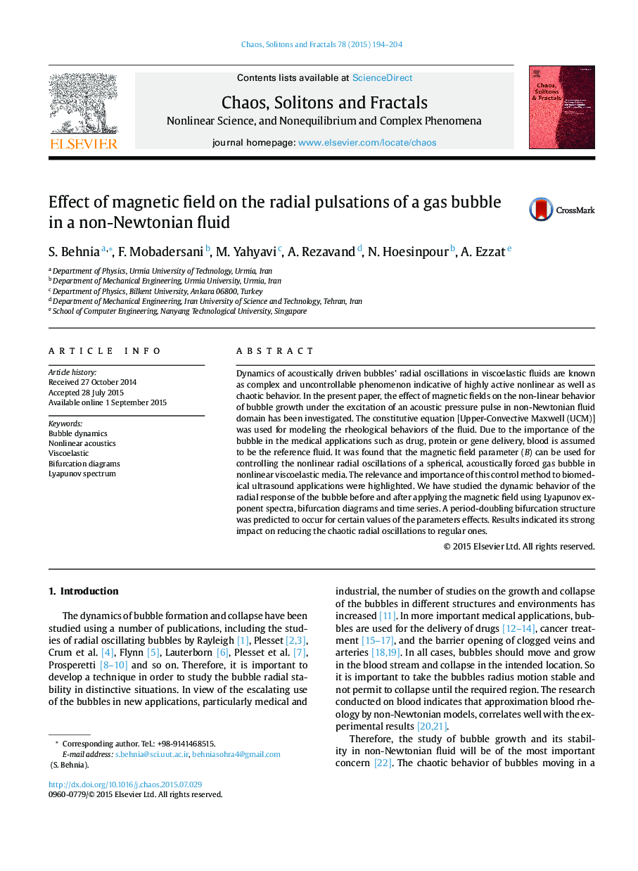 Effect of magnetic field on the radial pulsations of a gas bubble in a non-Newtonian fluid