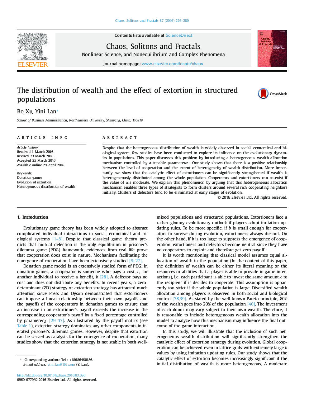 The distribution of wealth and the effect of extortion in structured populations