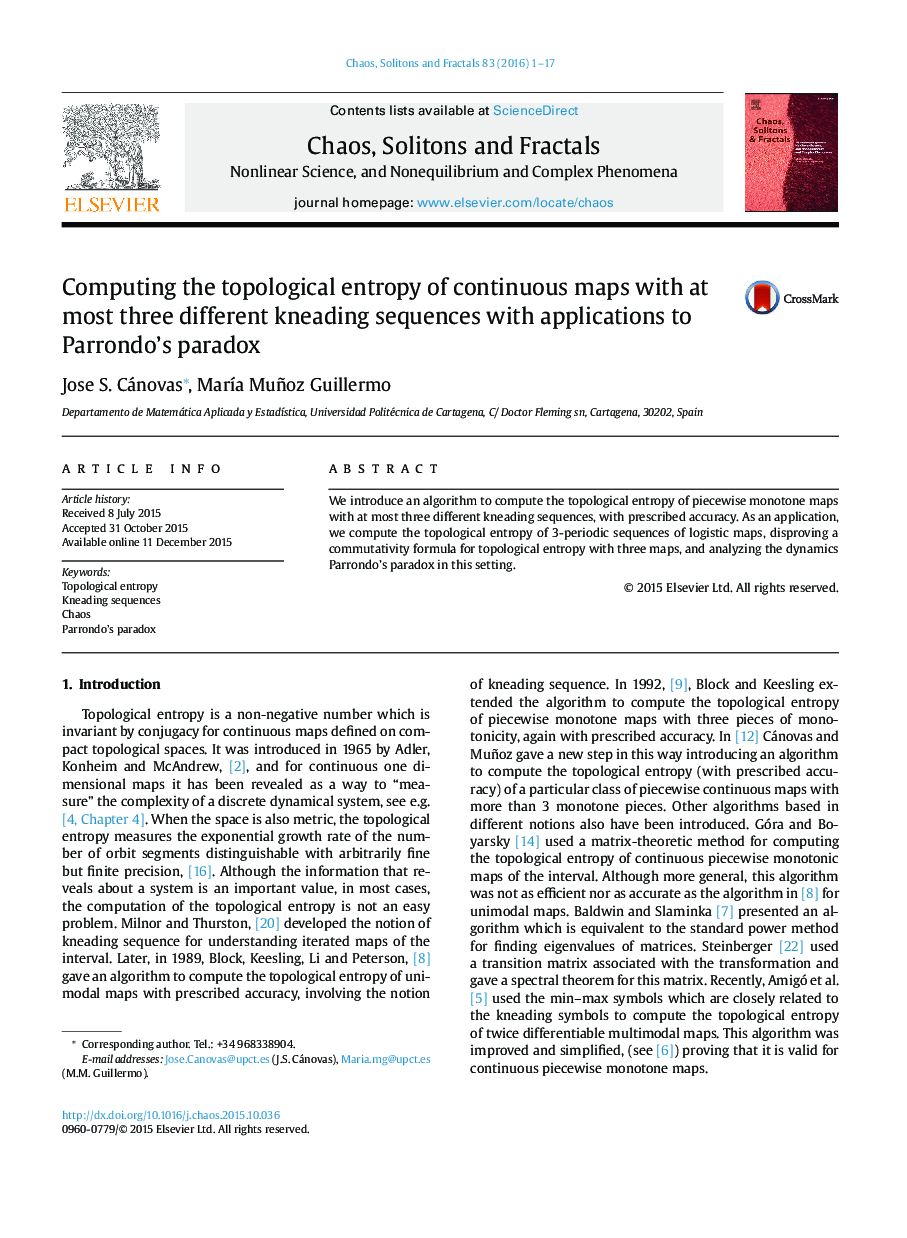 Computing the topological entropy of continuous maps with at most three different kneading sequences with applications to Parrondo's paradox