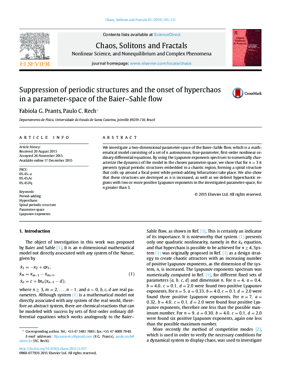 Suppression of periodic structures and the onset of hyperchaos in a parameter-space of the Baier–Sahle flow