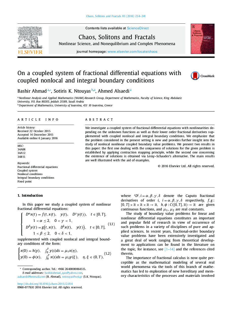 On a coupled system of fractional differential equations with coupled nonlocal and integral boundary conditions