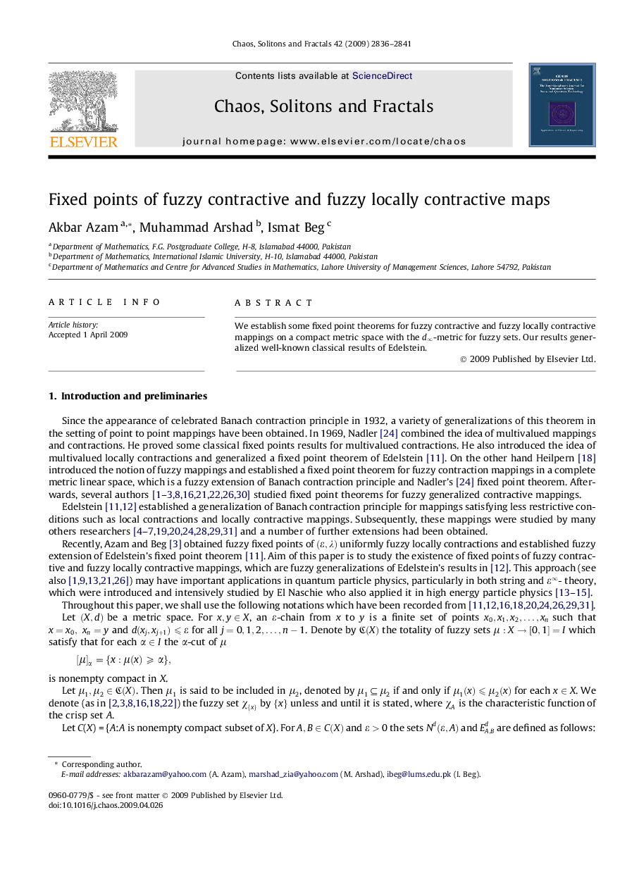 Fixed points of fuzzy contractive and fuzzy locally contractive maps