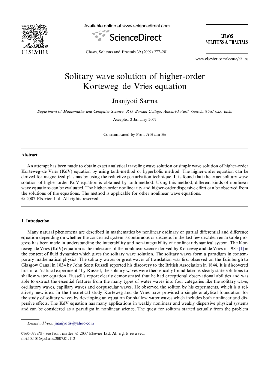Solitary wave solution of higher-order Korteweg-de Vries equation