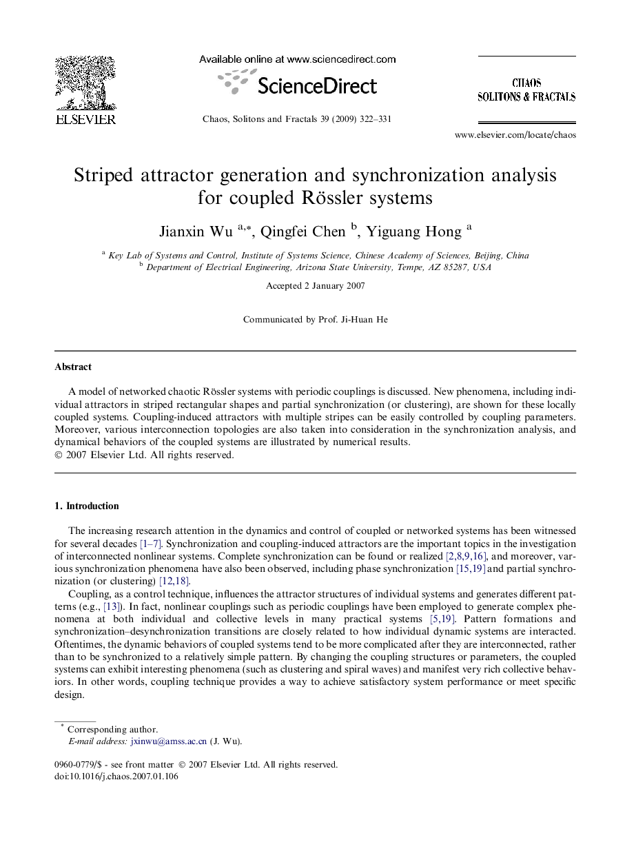 Striped attractor generation and synchronization analysis for coupled Rössler systems