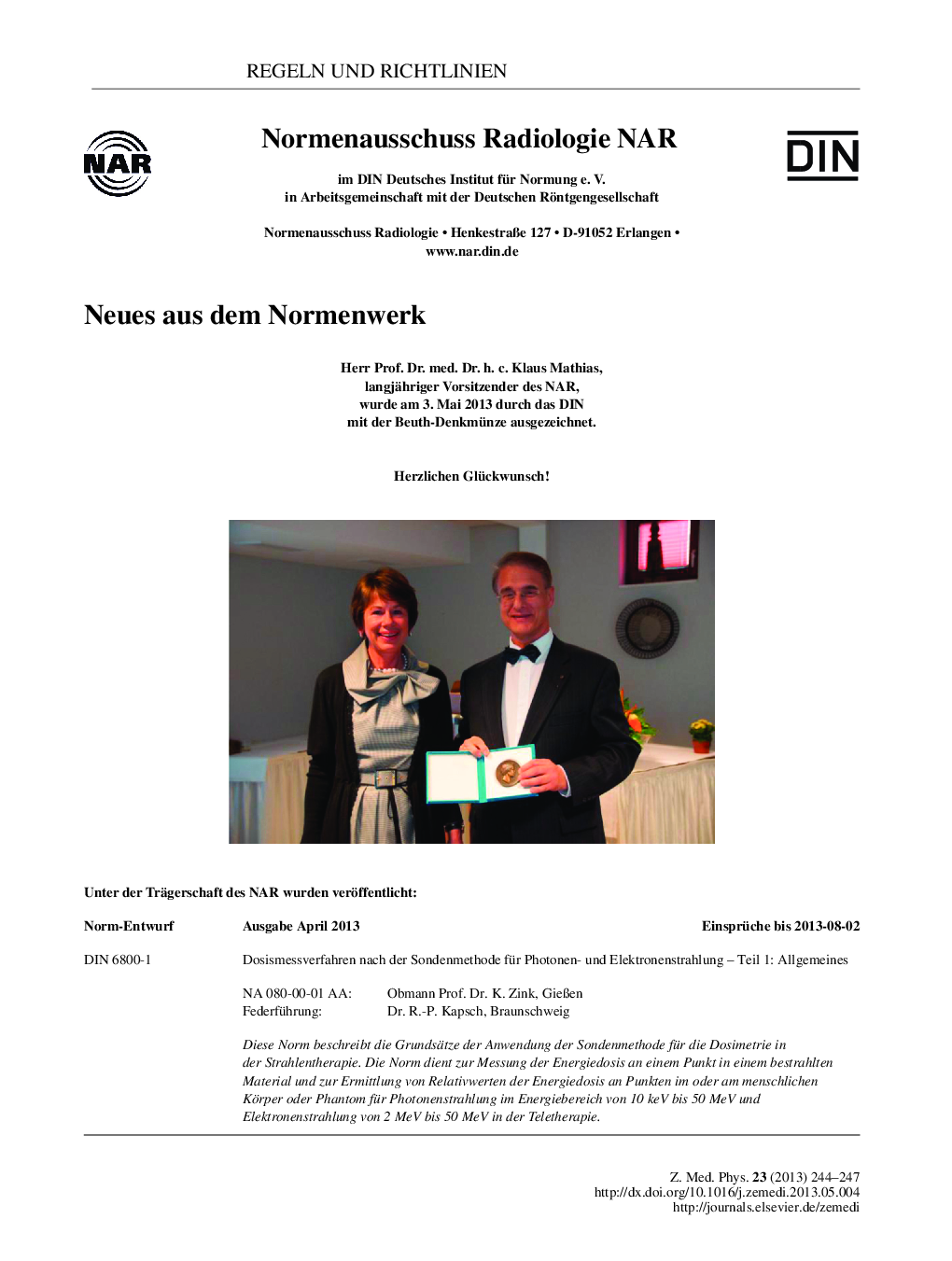 Neues aus dem Normenwerk