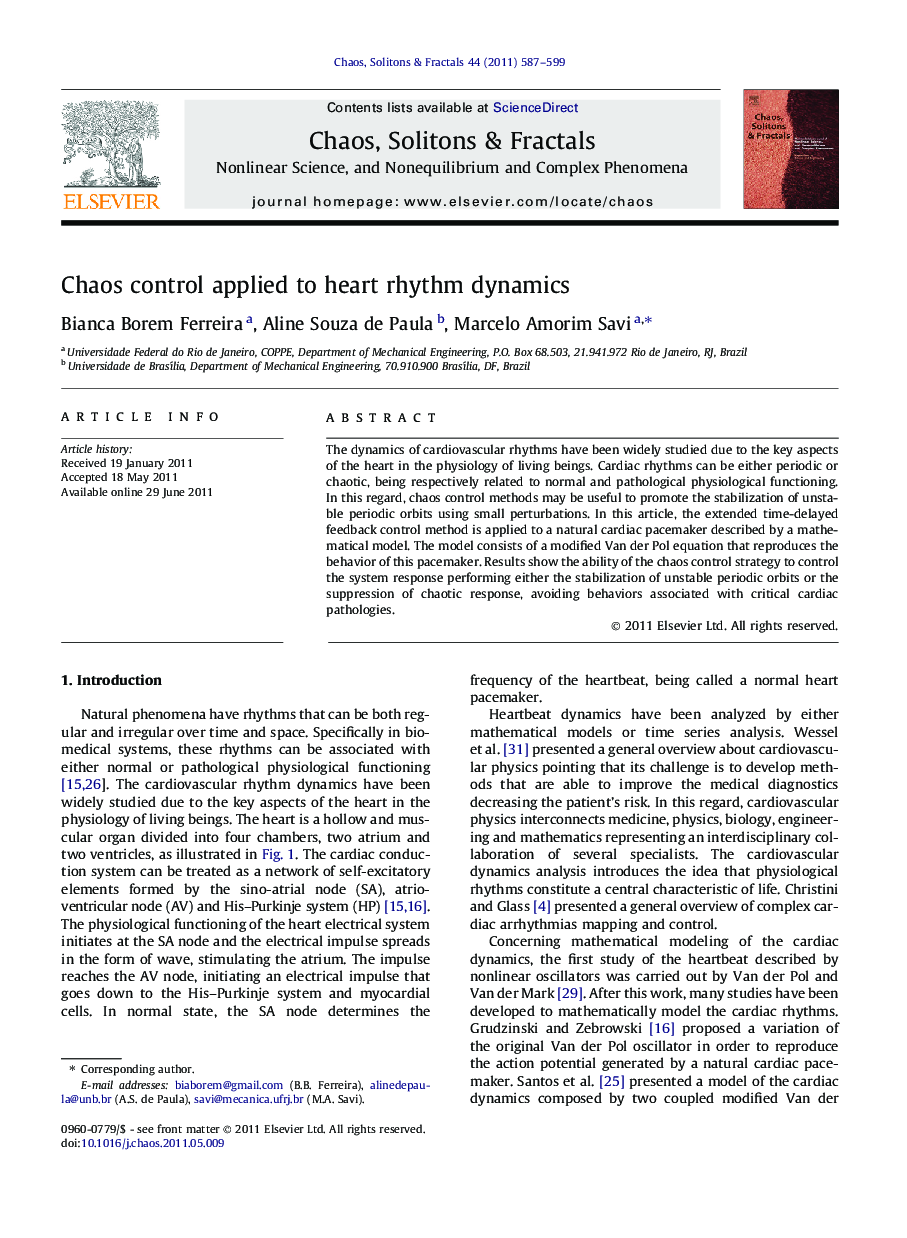 Chaos control applied to heart rhythm dynamics
