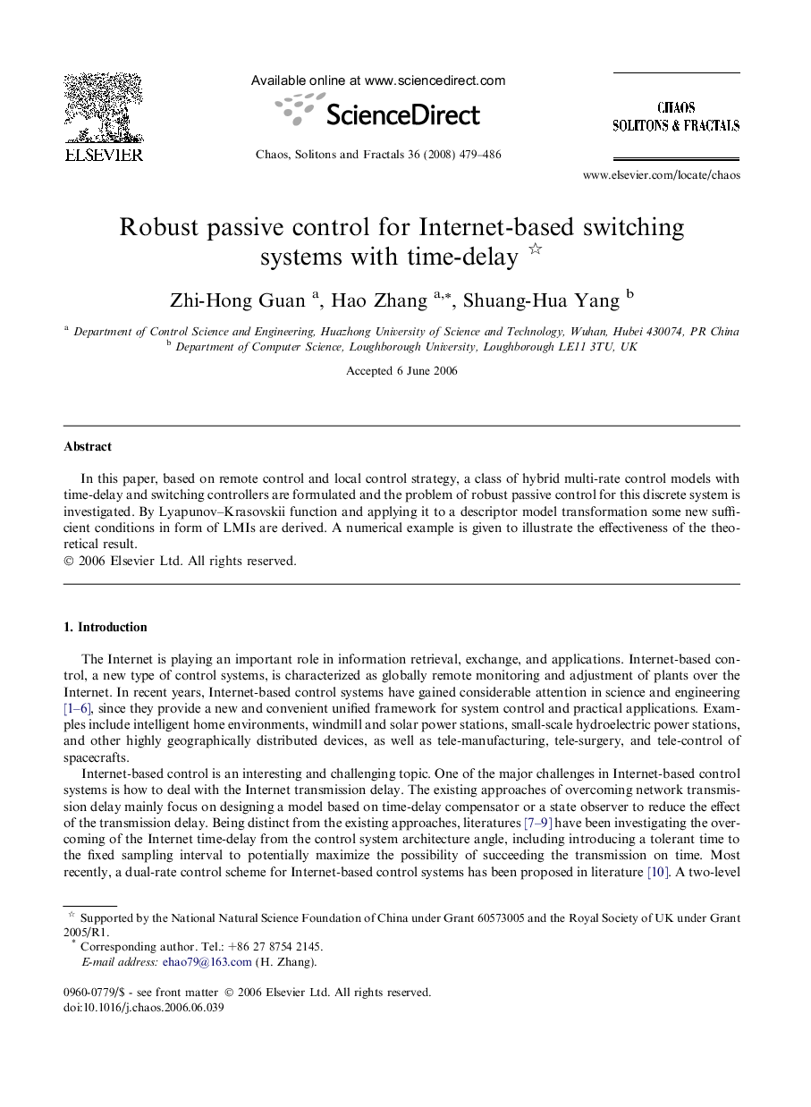 Robust passive control for Internet-based switching systems with time-delay 