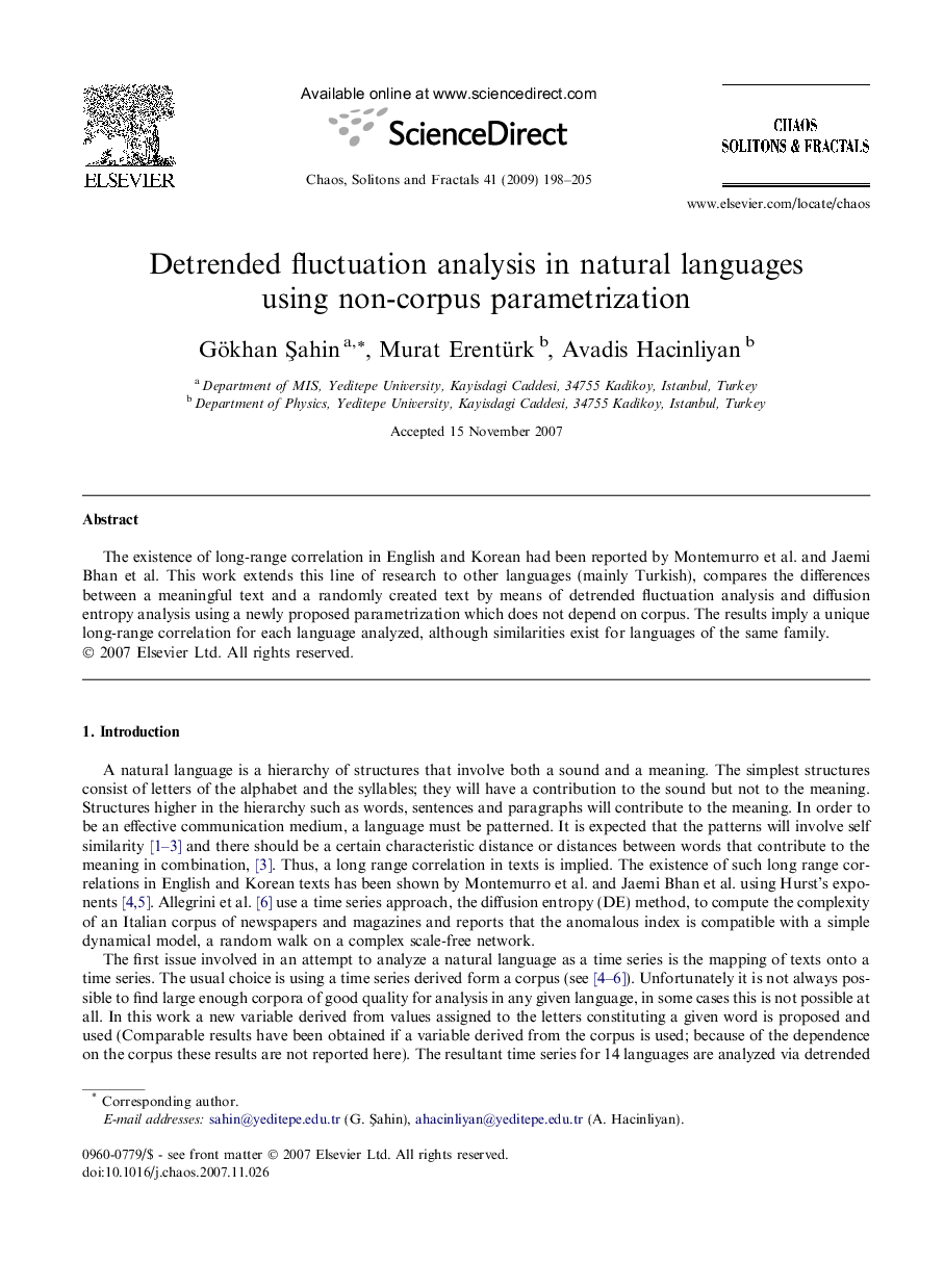Detrended fluctuation analysis in natural languages using non-corpus parametrization