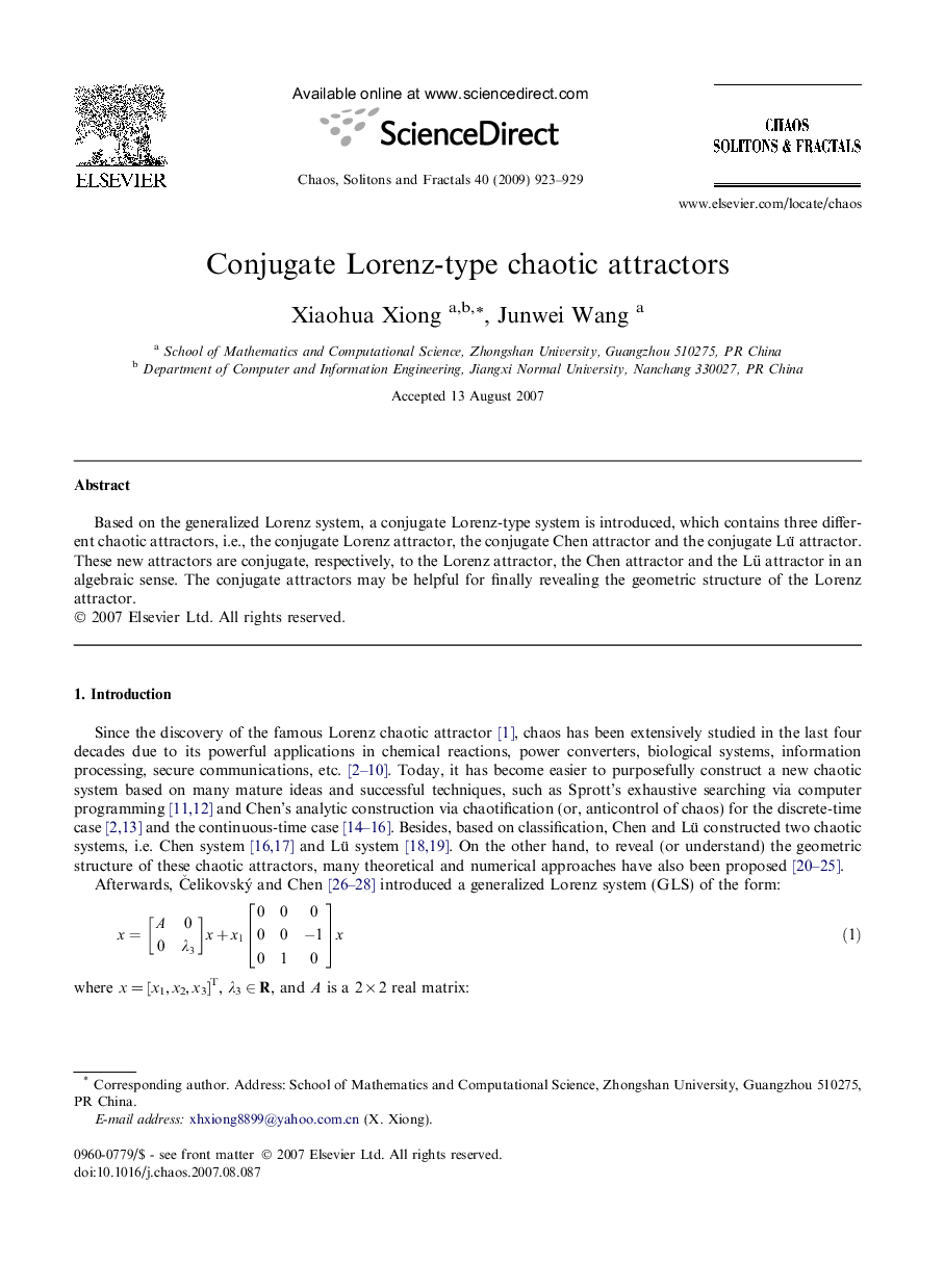 Conjugate Lorenz-type chaotic attractors