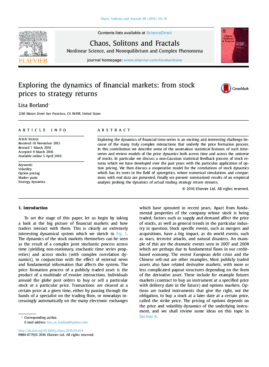 Exploring the dynamics of financial markets: from stock prices to strategy returns