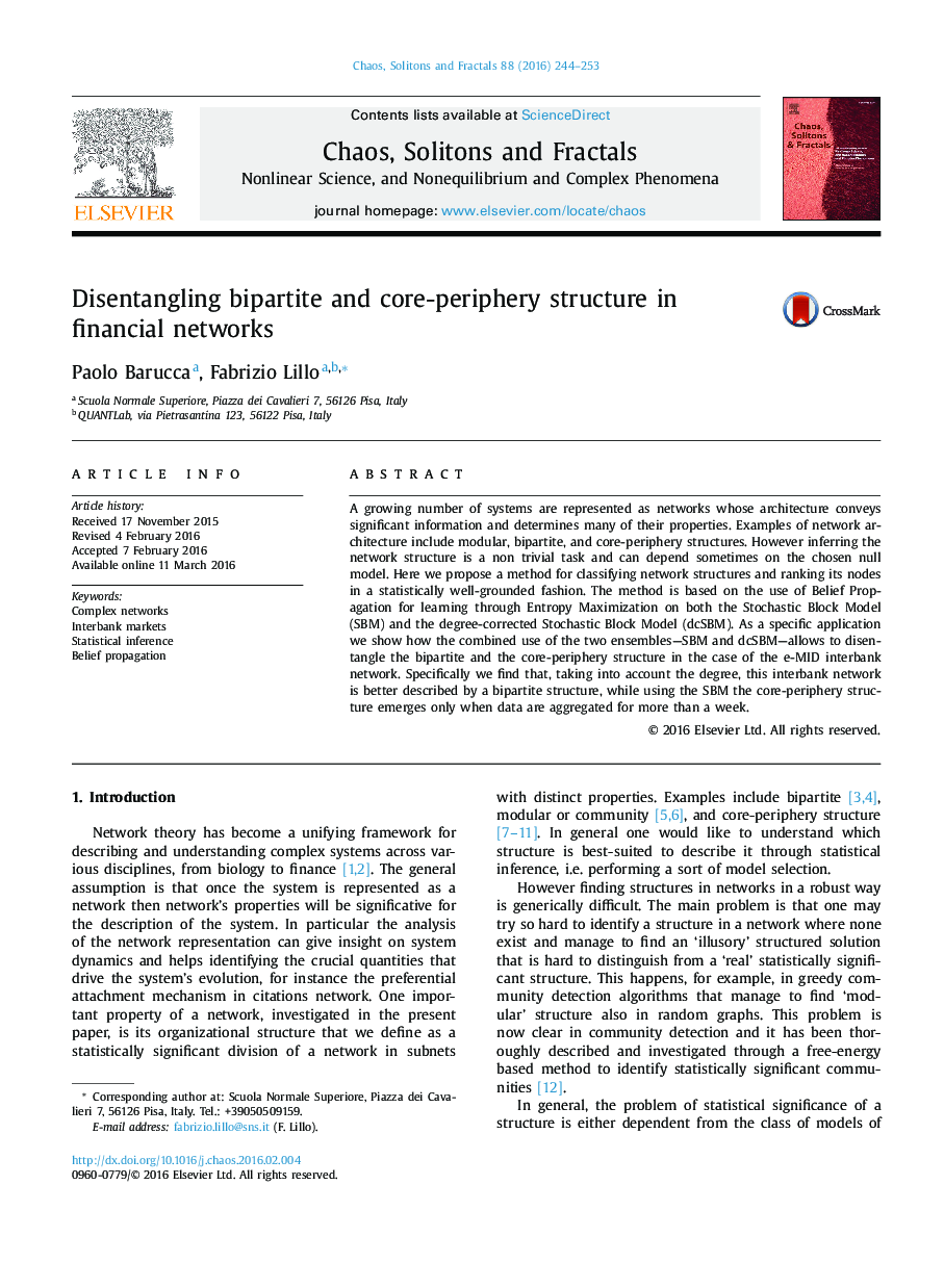 Disentangling bipartite and core-periphery structure in financial networks