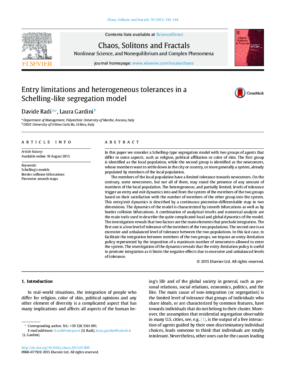 Entry limitations and heterogeneous tolerances in a Schelling-like segregation model