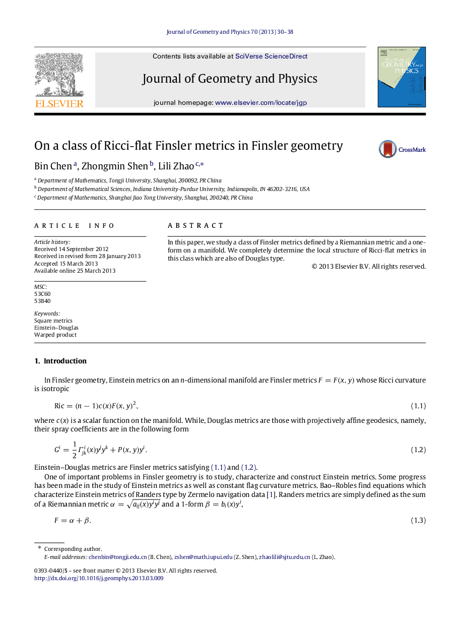 On a class of Ricci-flat Finsler metrics in Finsler geometry