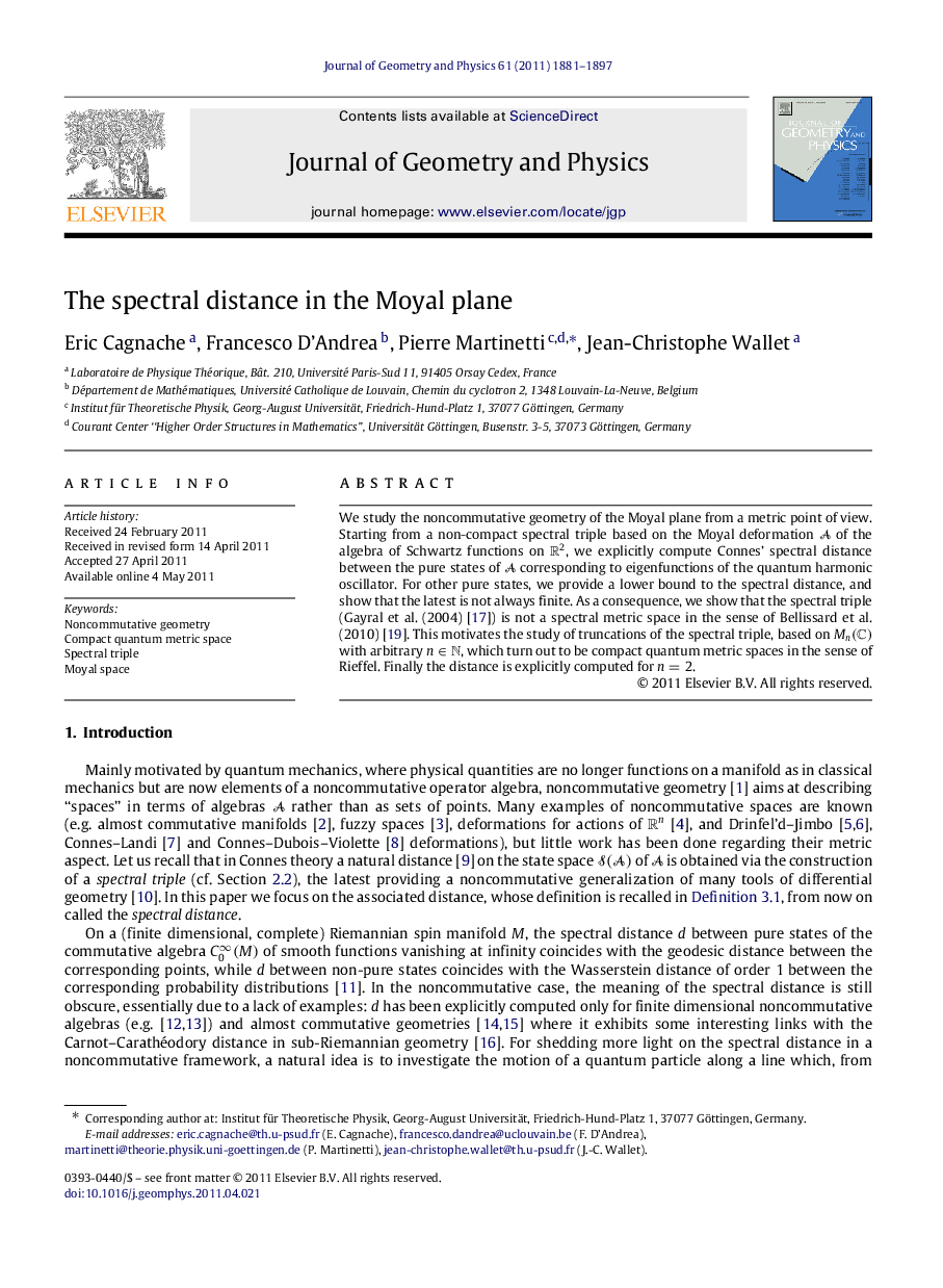 The spectral distance in the Moyal plane