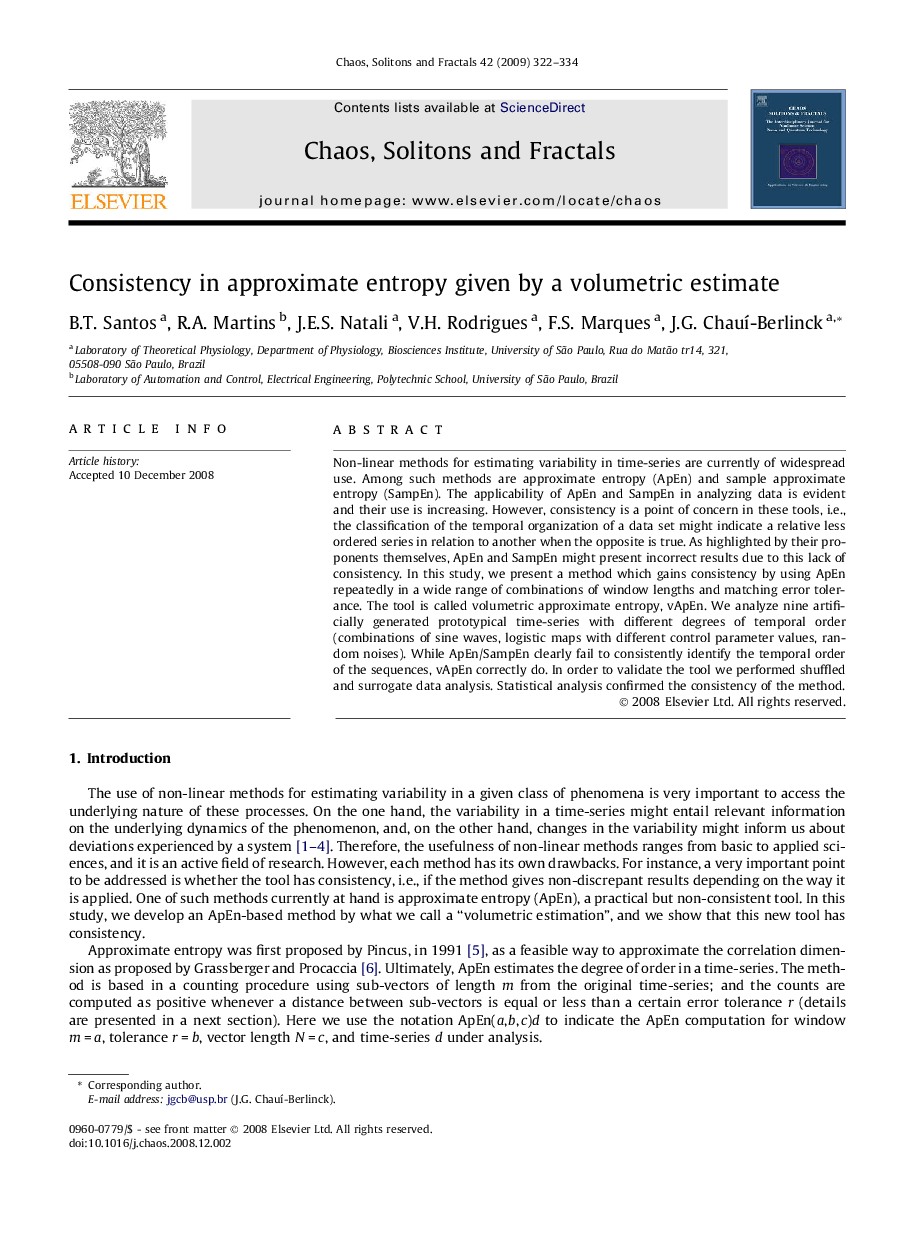 Consistency in approximate entropy given by a volumetric estimate