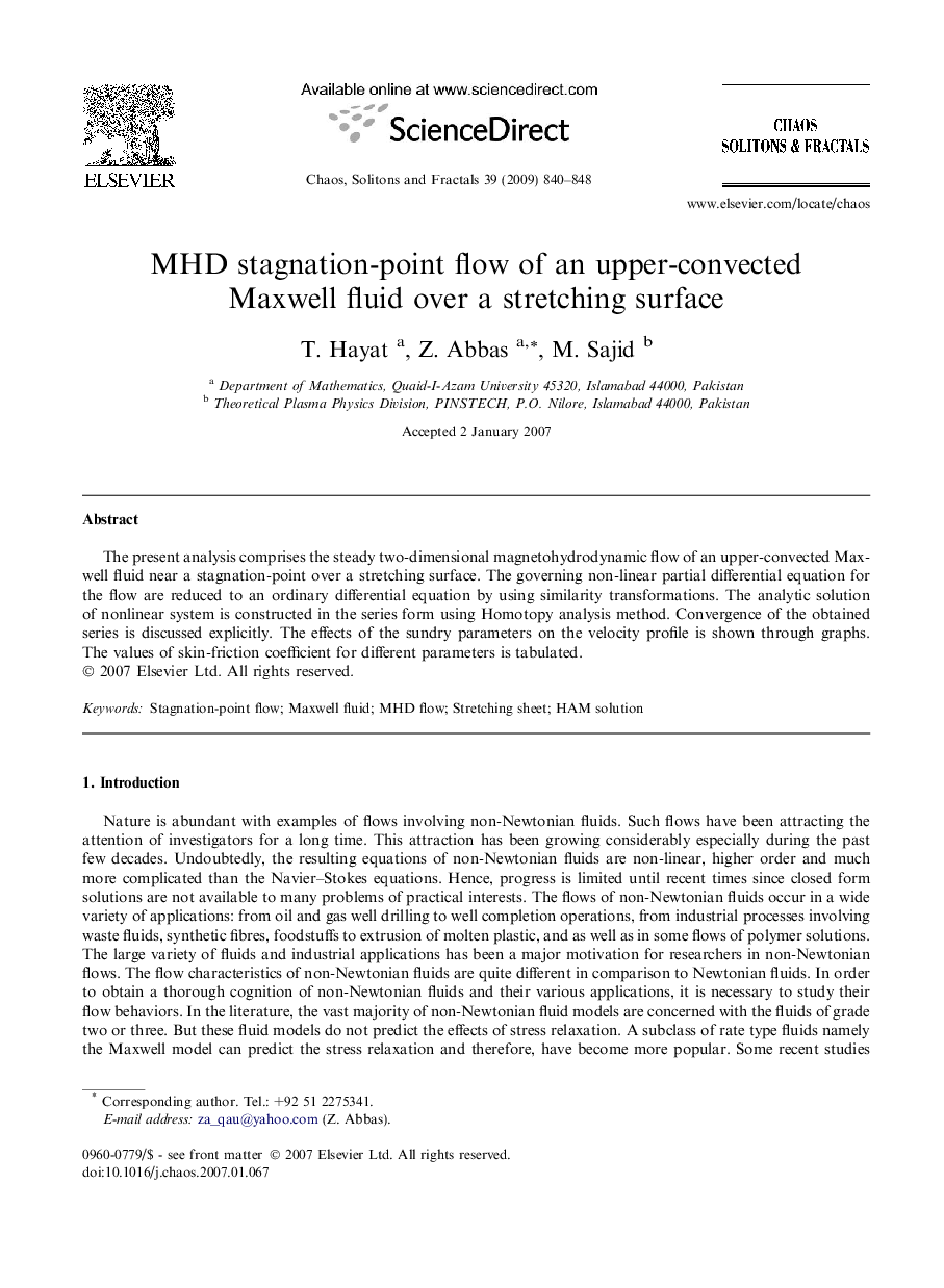 MHD stagnation-point flow of an upper-convected Maxwell fluid over a stretching surface