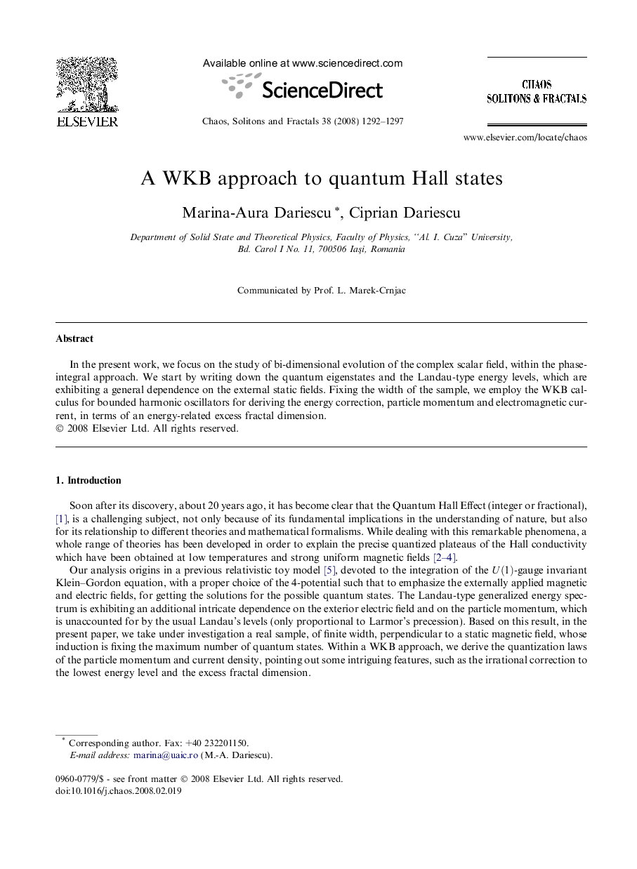 A WKB approach to quantum Hall states