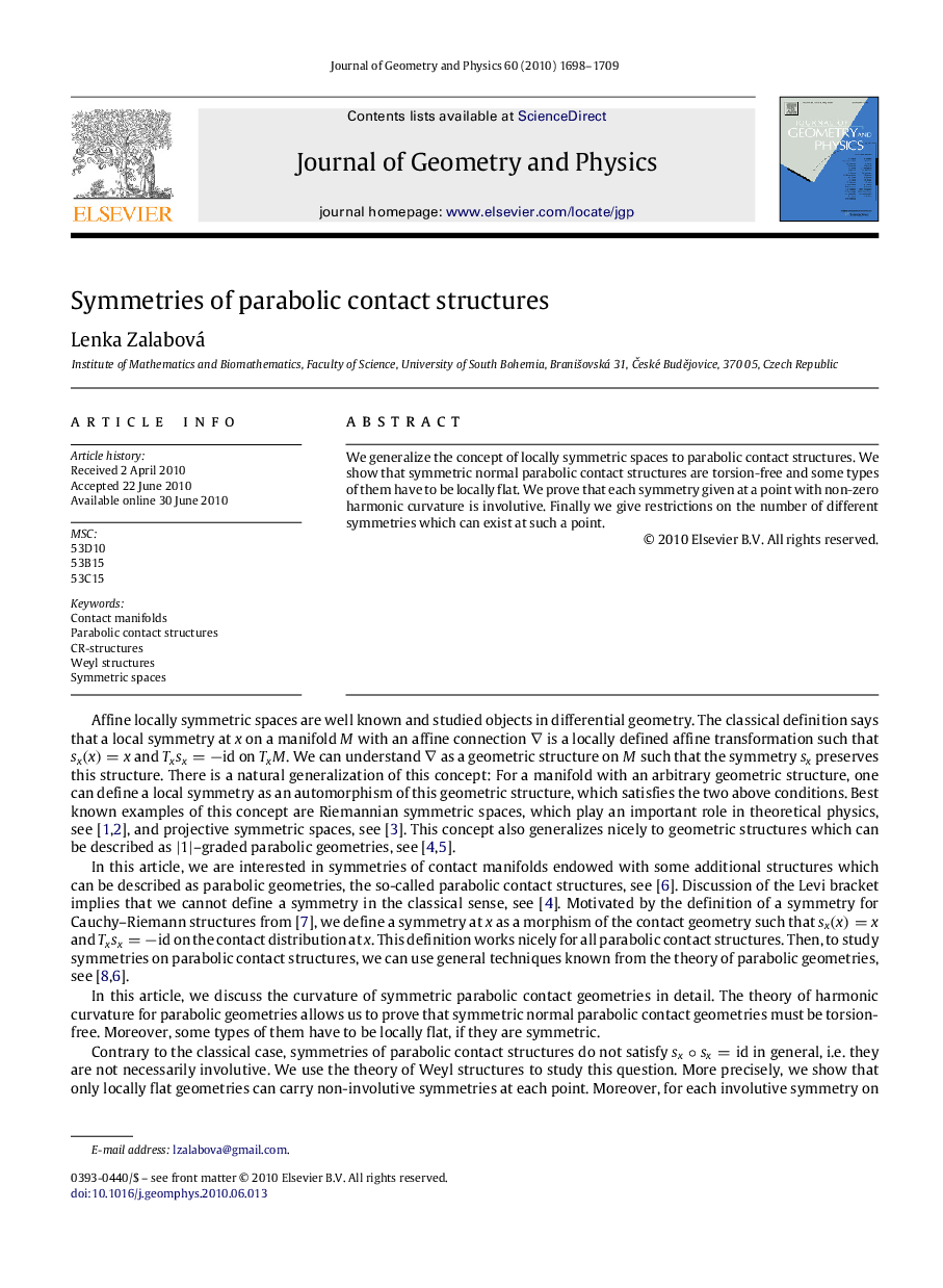 Symmetries of parabolic contact structures