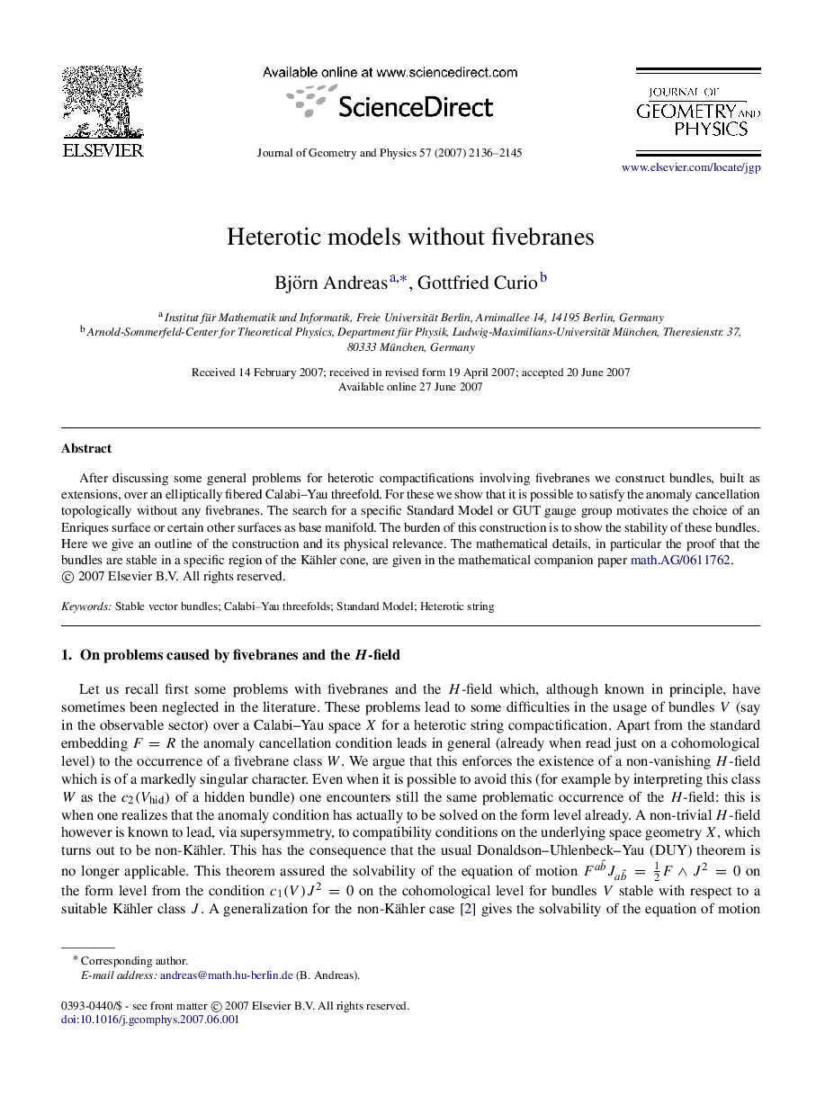 Heterotic models without fivebranes