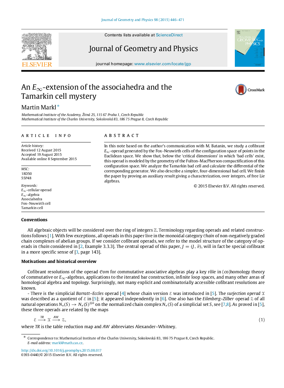 An Eâ-extension of the associahedra and the Tamarkin cell mystery