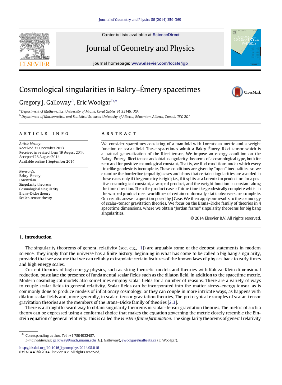 Cosmological singularities in Bakry-Ãmery spacetimes