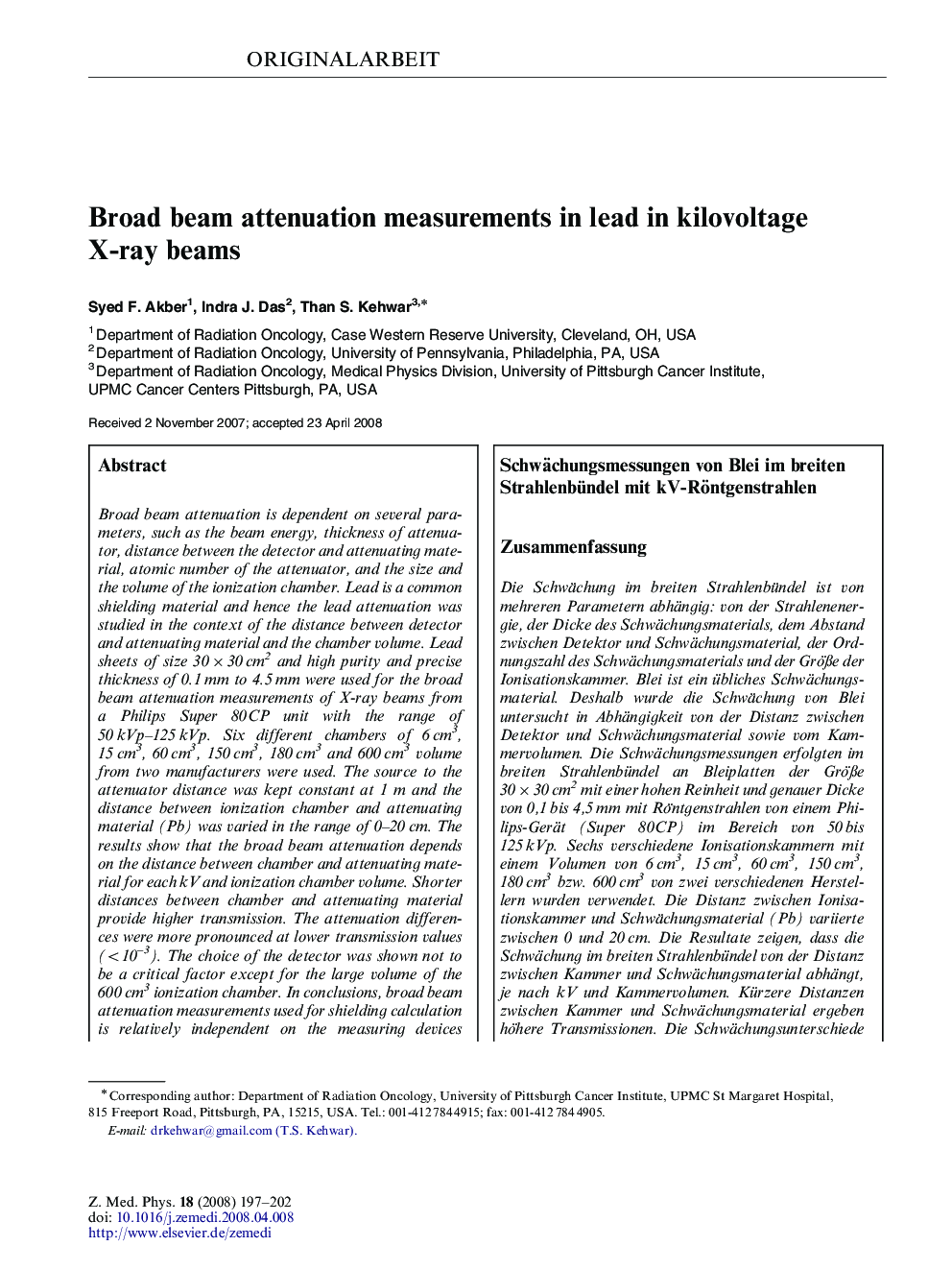 Broad beam attenuation measurements in lead in kilovoltage X-ray beams