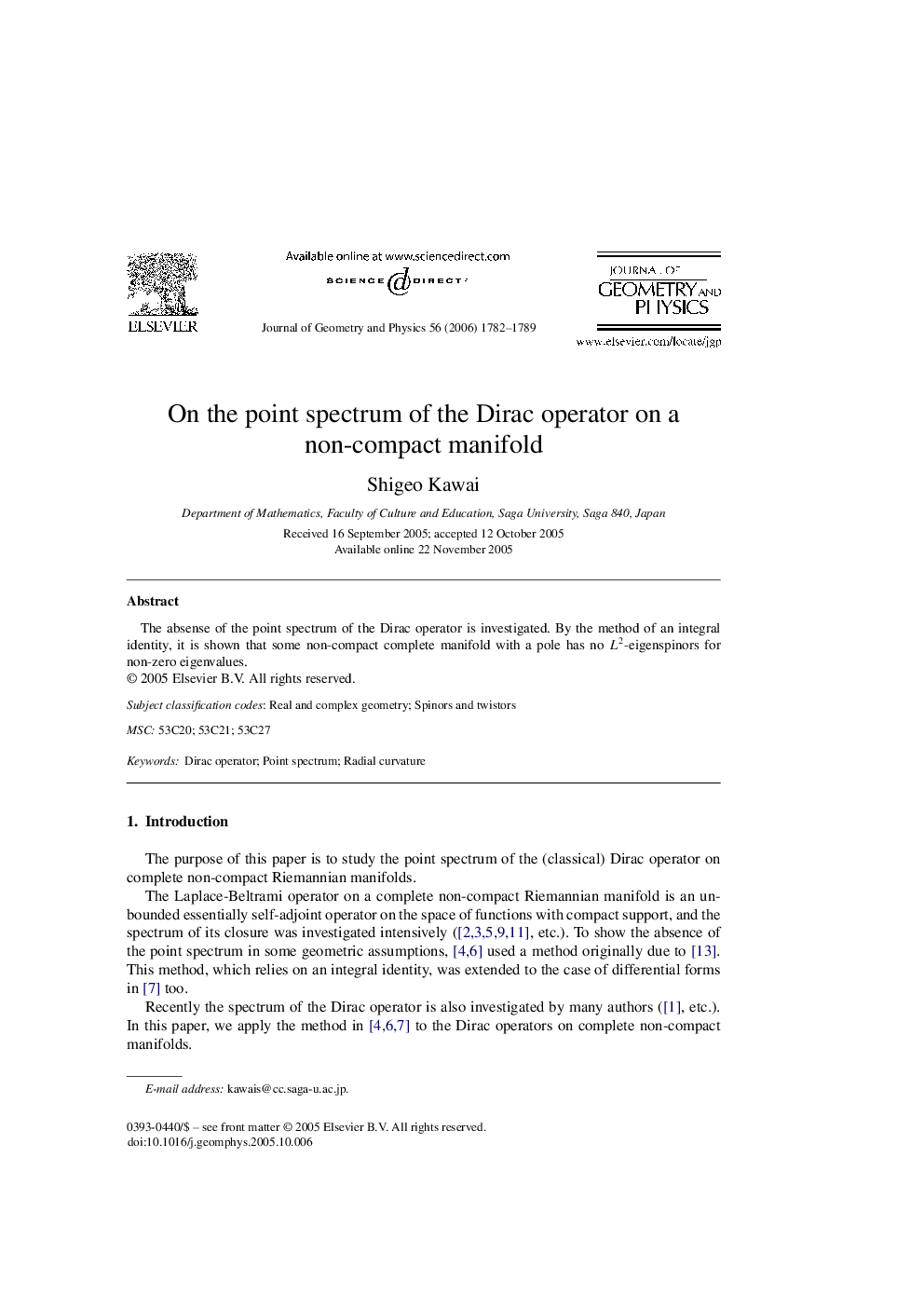 On the point spectrum of the Dirac operator on a non-compact manifold