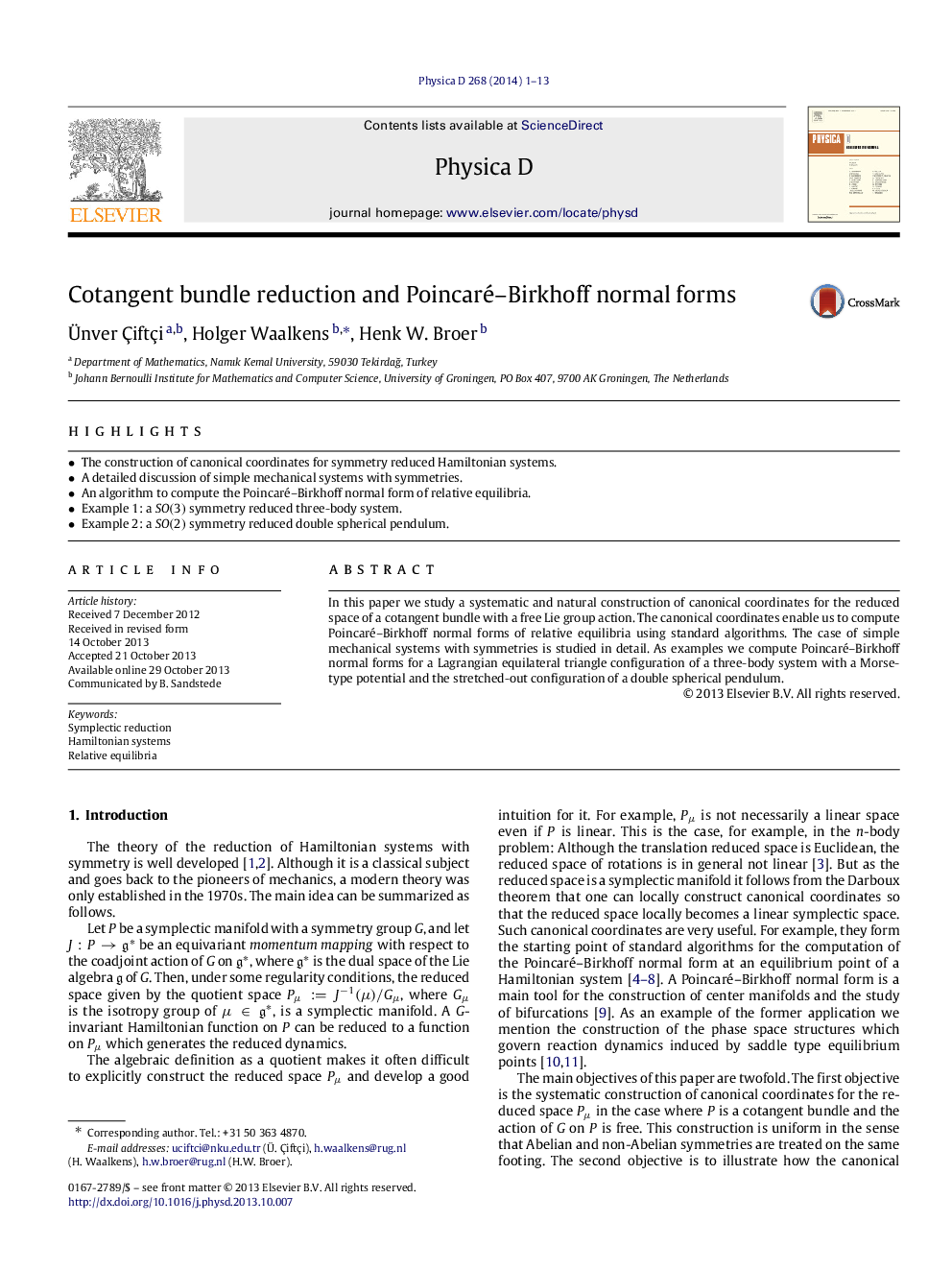 Cotangent bundle reduction and Poincaré–Birkhoff normal forms