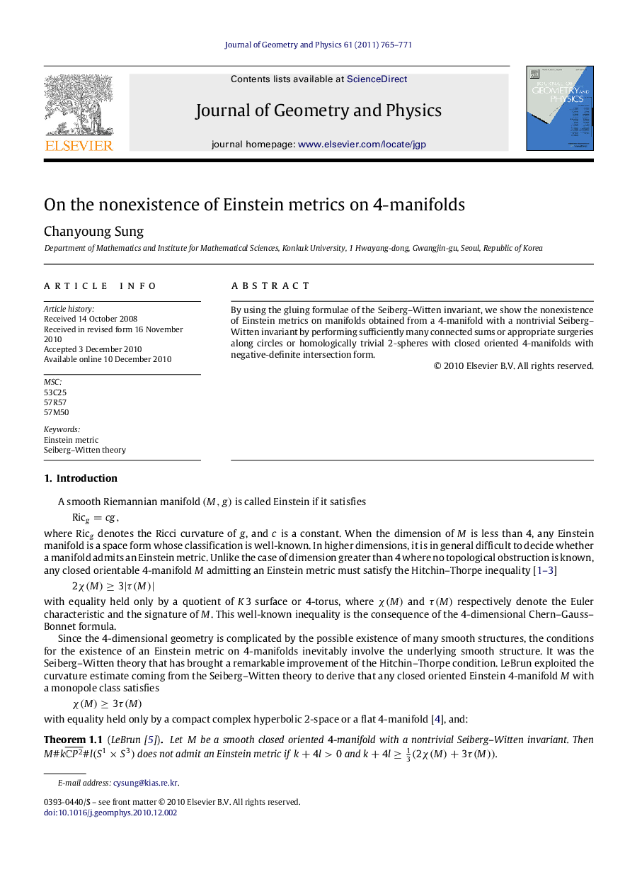 On the nonexistence of Einstein metrics on 4-manifolds