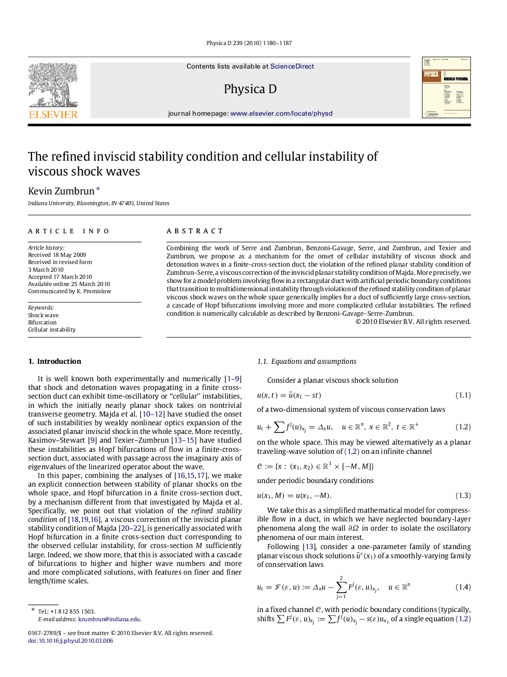 The refined inviscid stability condition and cellular instability of viscous shock waves