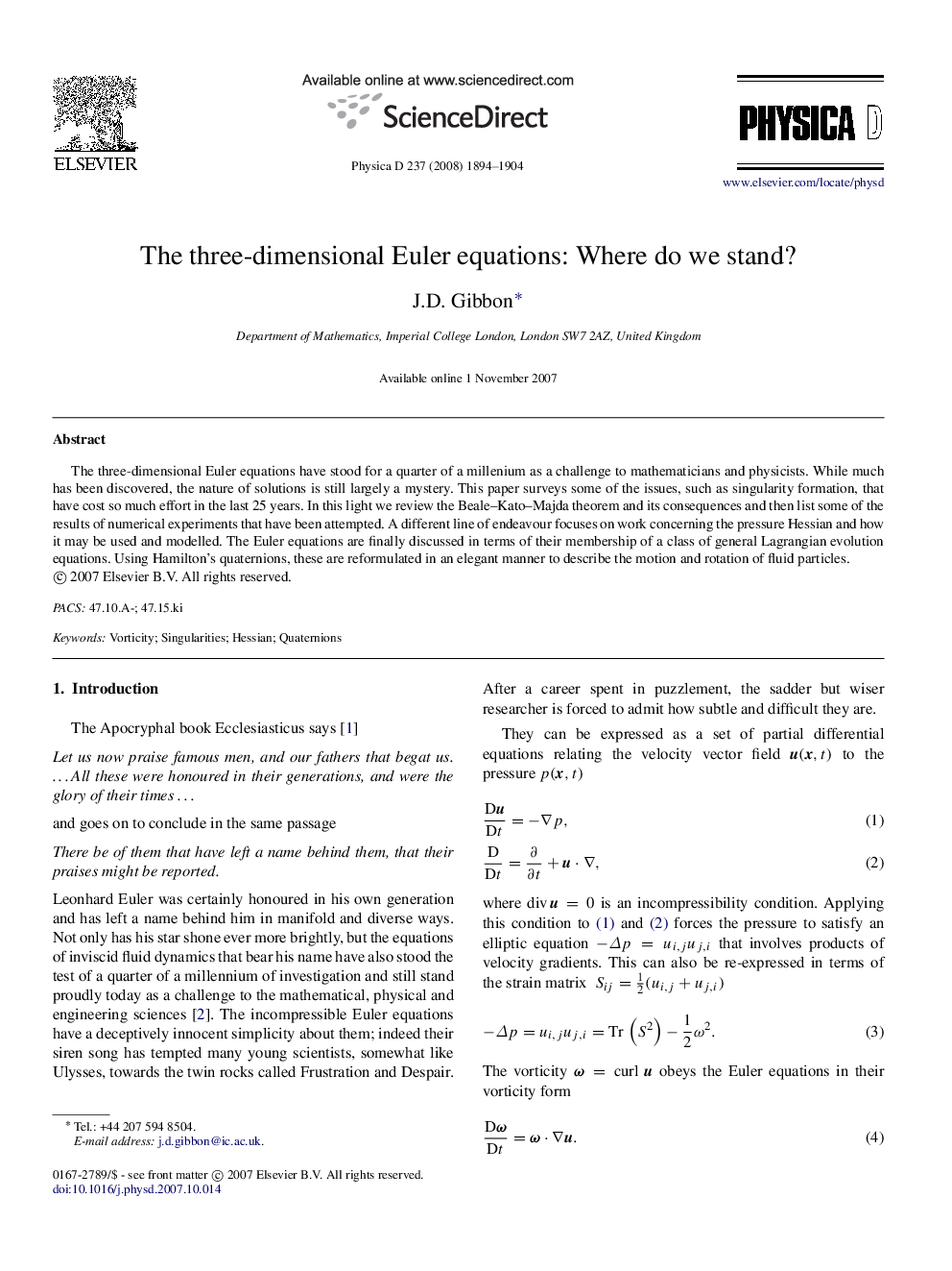 The three-dimensional Euler equations: Where do we stand?