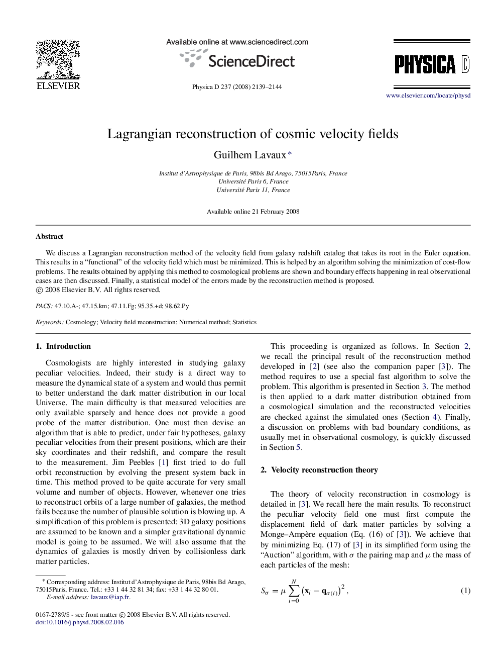 Lagrangian reconstruction of cosmic velocity fields