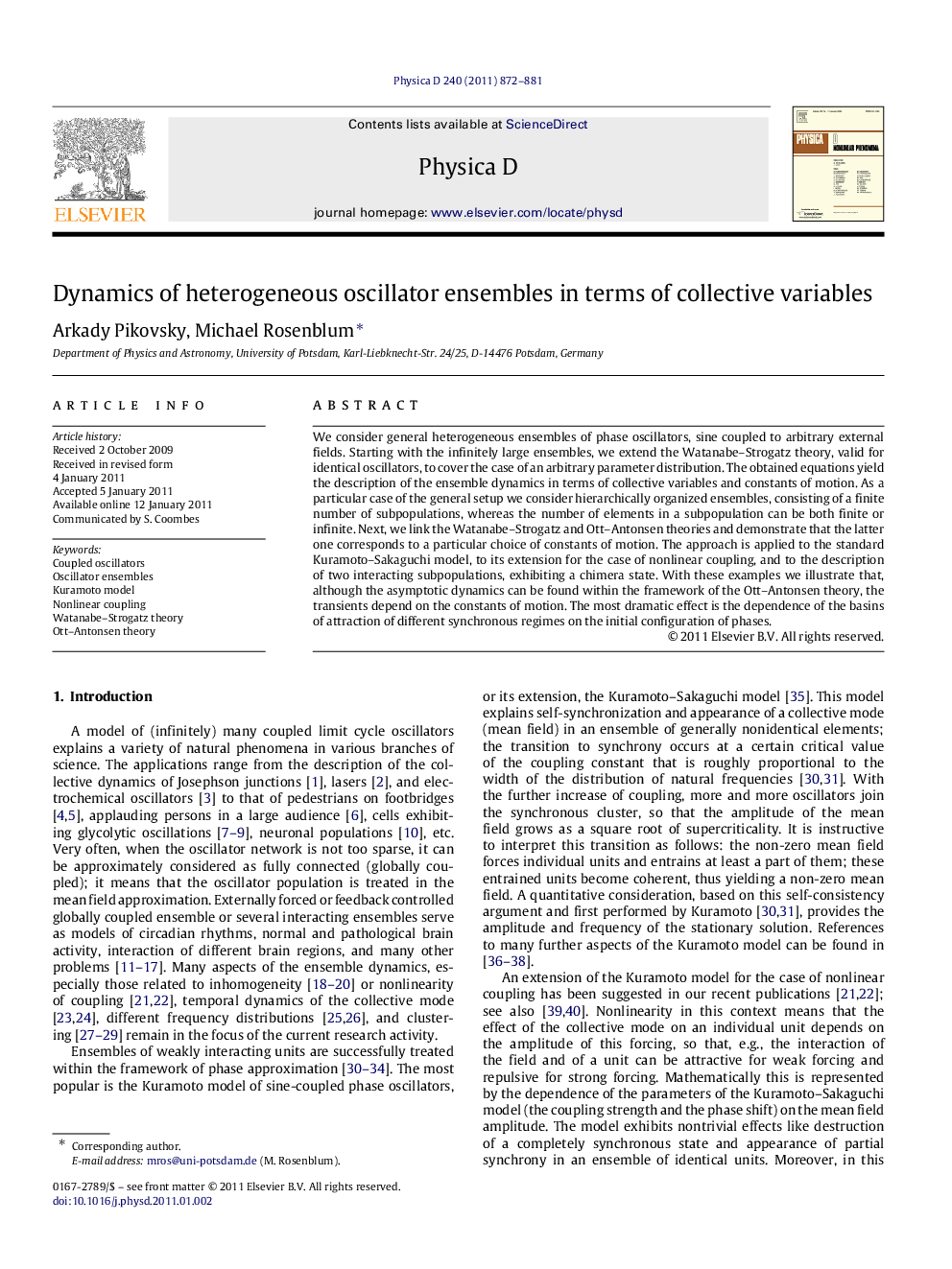 Dynamics of heterogeneous oscillator ensembles in terms of collective variables