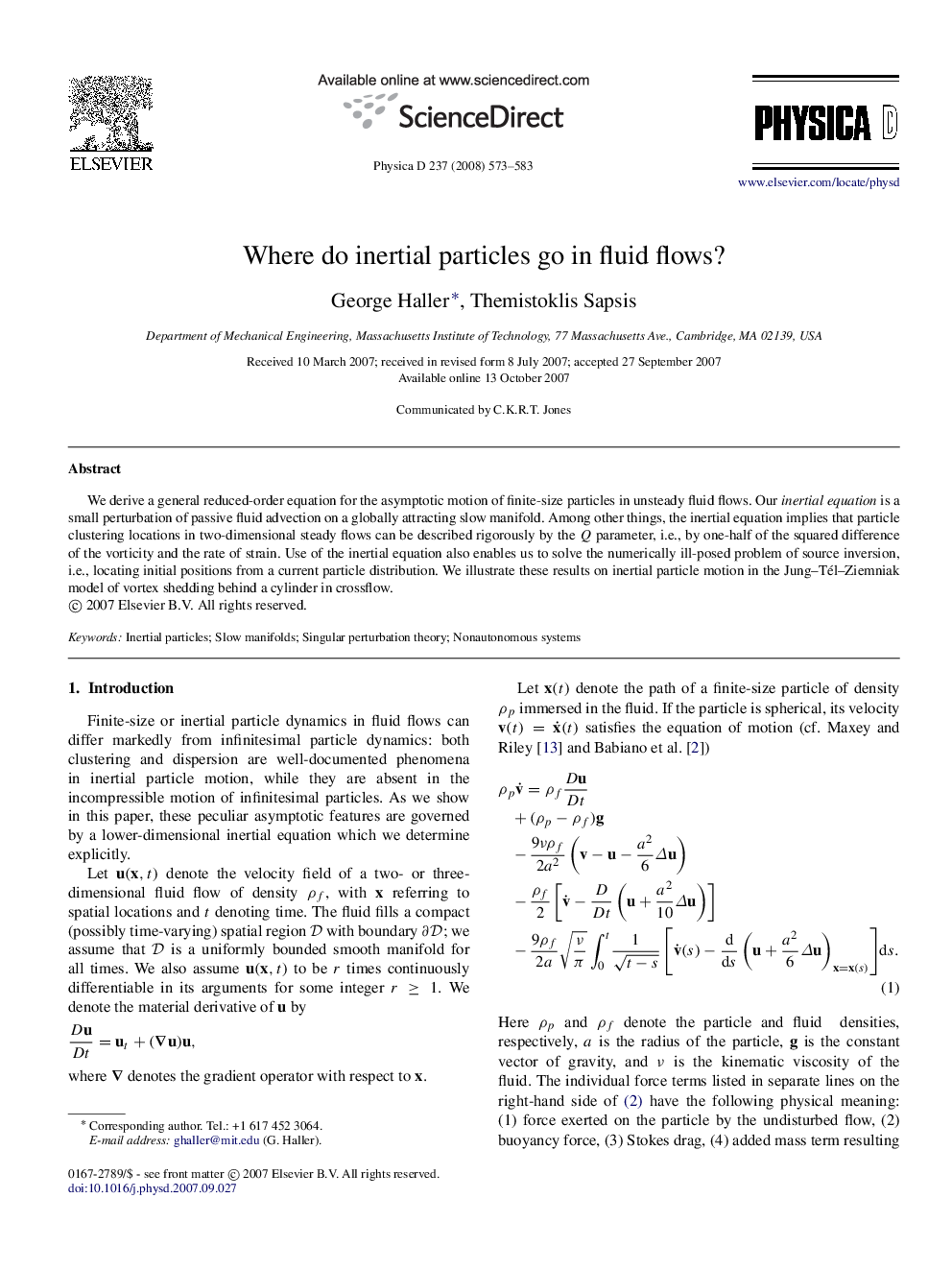 Where do inertial particles go in fluid flows?