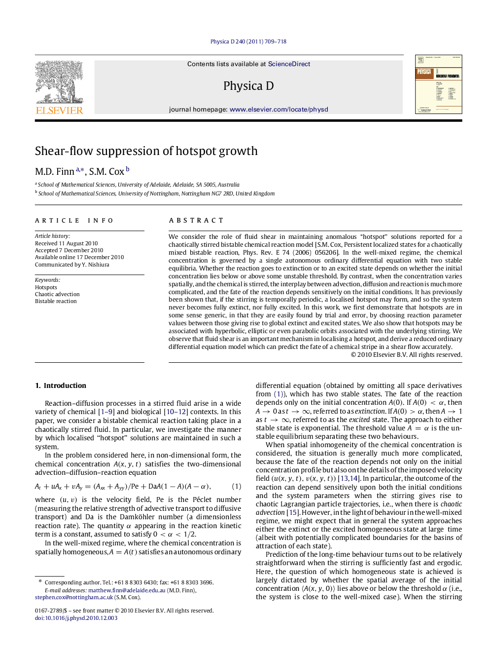 Shear-flow suppression of hotspot growth