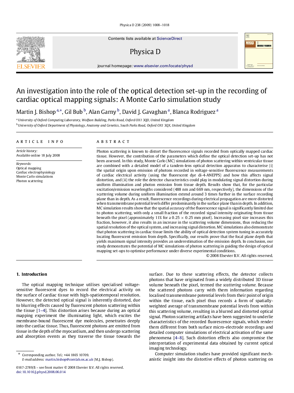 An investigation into the role of the optical detection set-up in the recording of cardiac optical mapping signals: A Monte Carlo simulation study