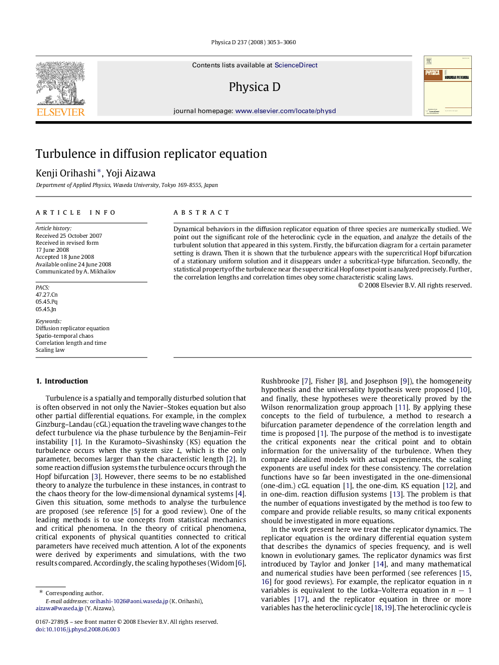 Turbulence in diffusion replicator equation