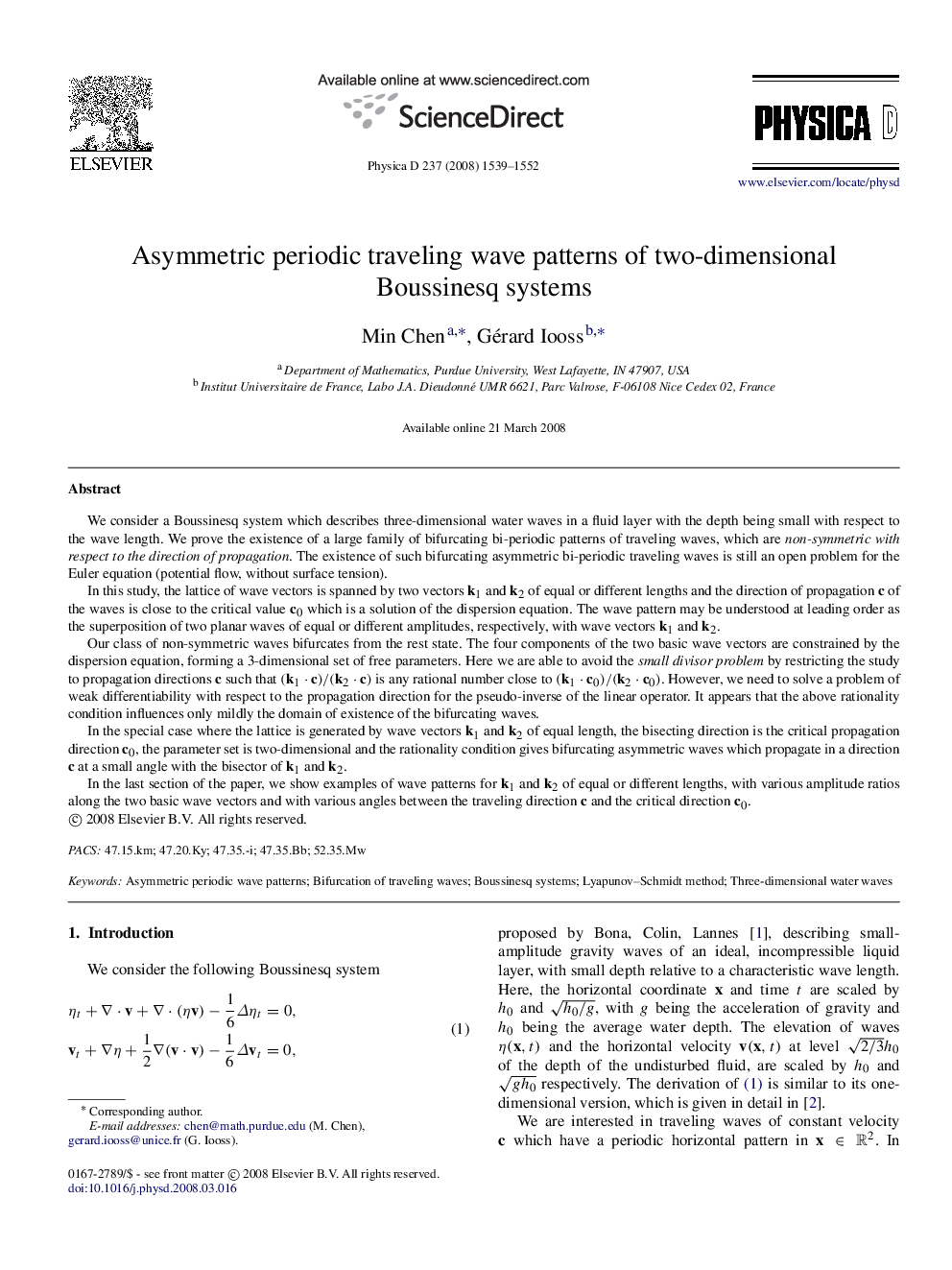 Asymmetric periodic traveling wave patterns of two-dimensional Boussinesq systems