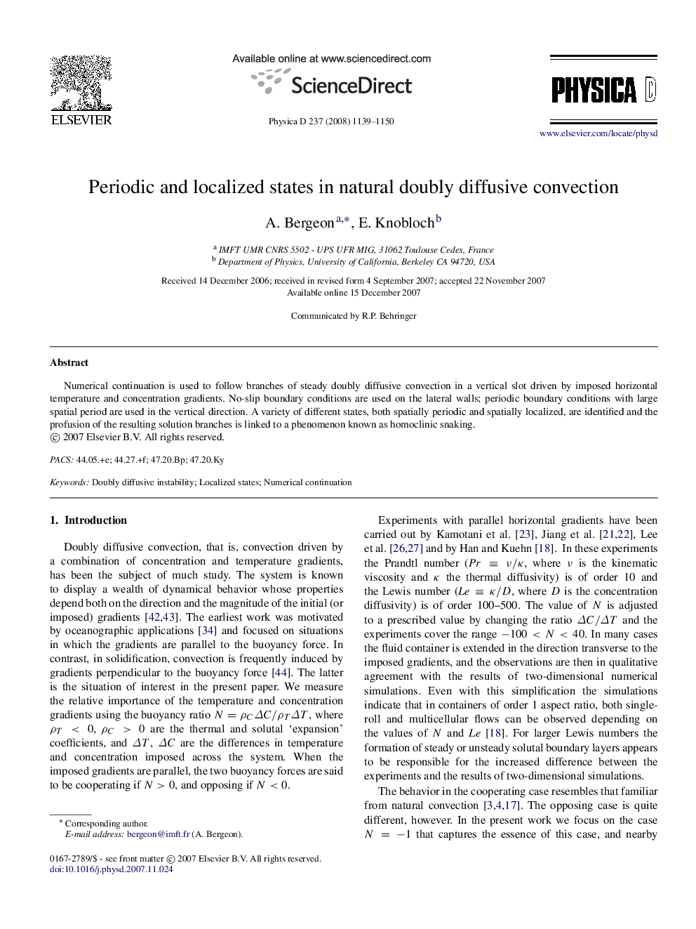 Periodic and localized states in natural doubly diffusive convection