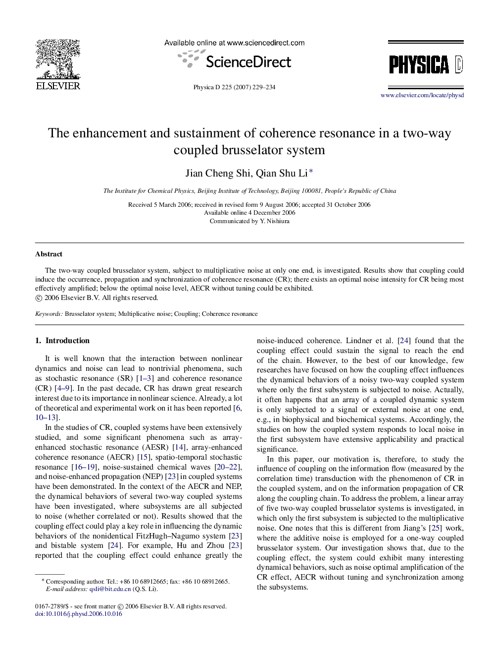 The enhancement and sustainment of coherence resonance in a two-way coupled brusselator system