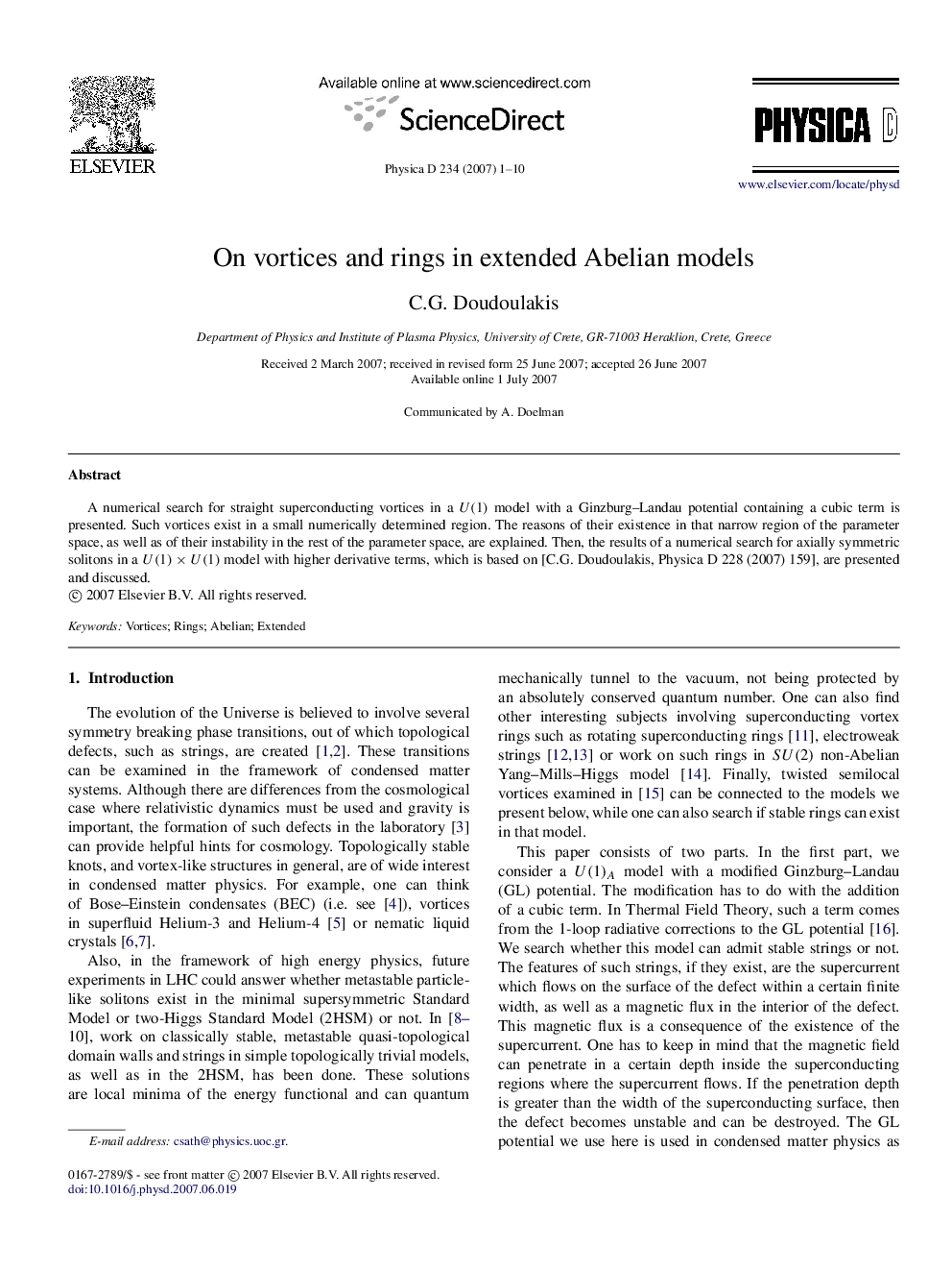 On vortices and rings in extended Abelian models