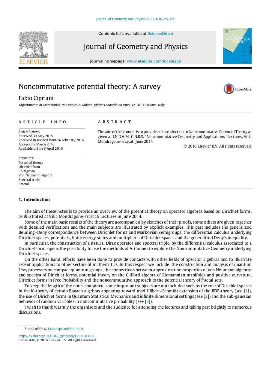 Noncommutative potential theory: A survey