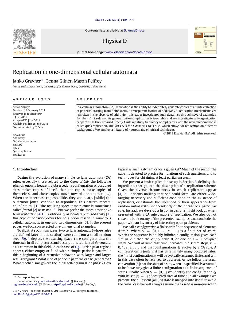 Replication in one-dimensional cellular automata