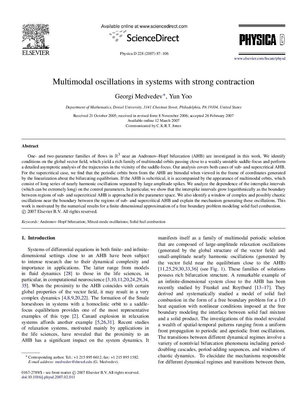 Multimodal oscillations in systems with strong contraction