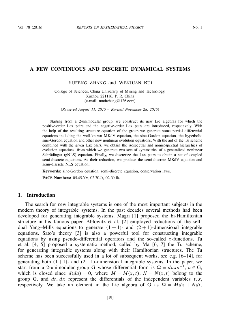 A Few Continuous and Discrete Dynamical Systems