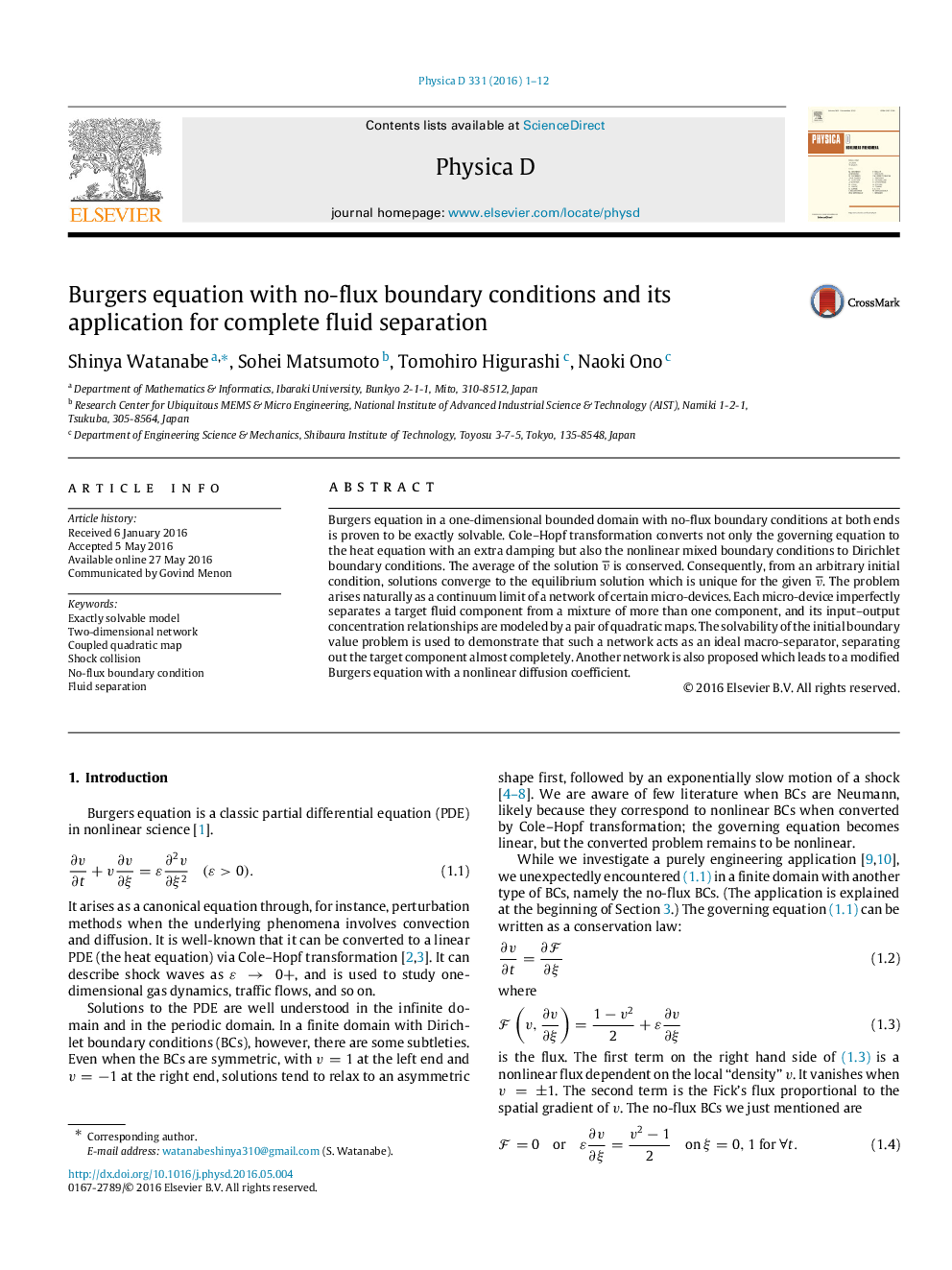 Burgers equation with no-flux boundary conditions and its application for complete fluid separation