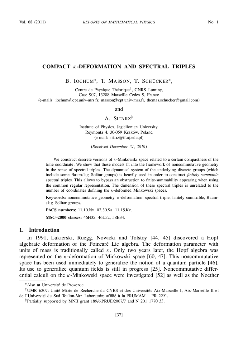 Compact Îº-deformation and spectral triples