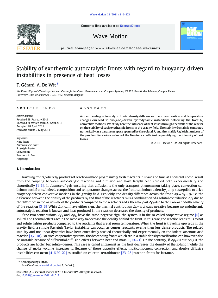 Stability of exothermic autocatalytic fronts with regard to buoyancy-driven instabilities in presence of heat losses