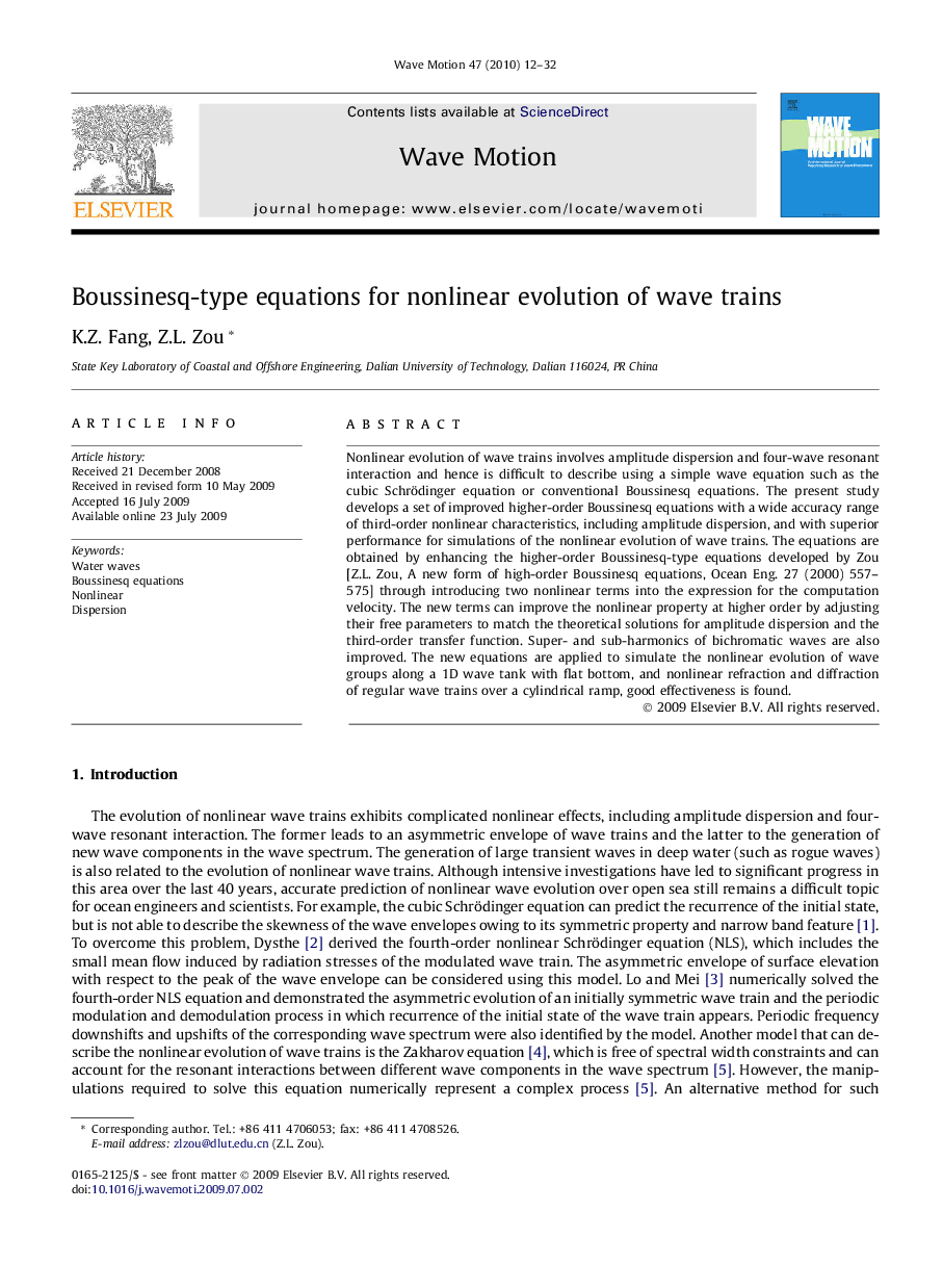 Boussinesq-type equations for nonlinear evolution of wave trains