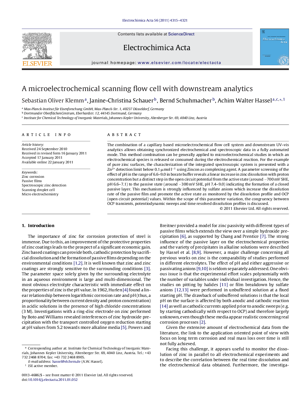 A microelectrochemical scanning flow cell with downstream analytics